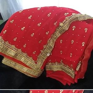 Saree/Sari/Red & Gold